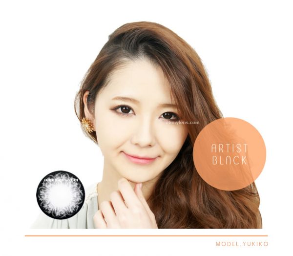a beautiful girl with Artist Black Contact Lenses 02