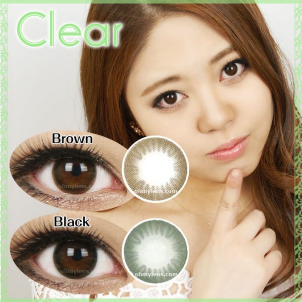 a beautiful girl with Clear Black Contact Lenses 04