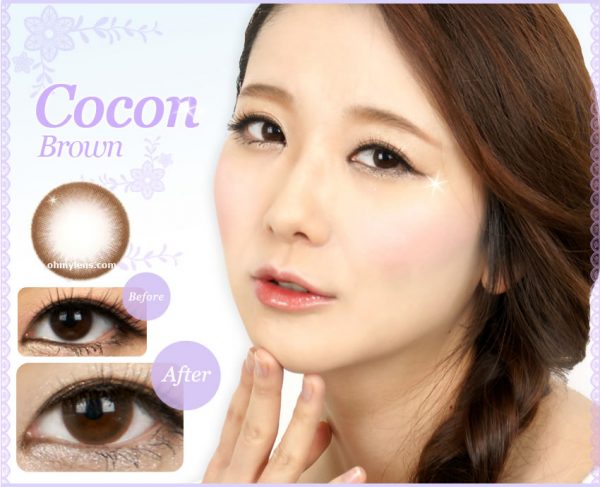a beautiful girl with Cocon Brown Contact Lenses 01