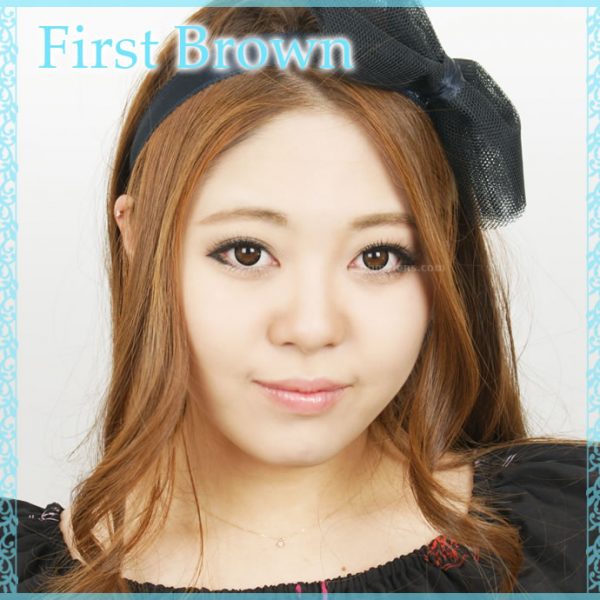 a beautiful girl with First Brown Contact Lenses 03