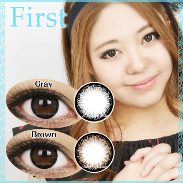 a beautiful girl with First Gray Contact Lenses 04