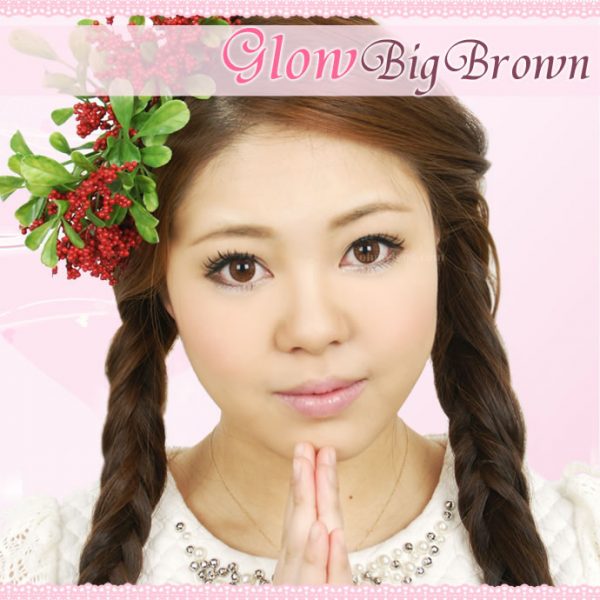 a beautiful girl with Glow Brown (Big) Contact Lenses 02
