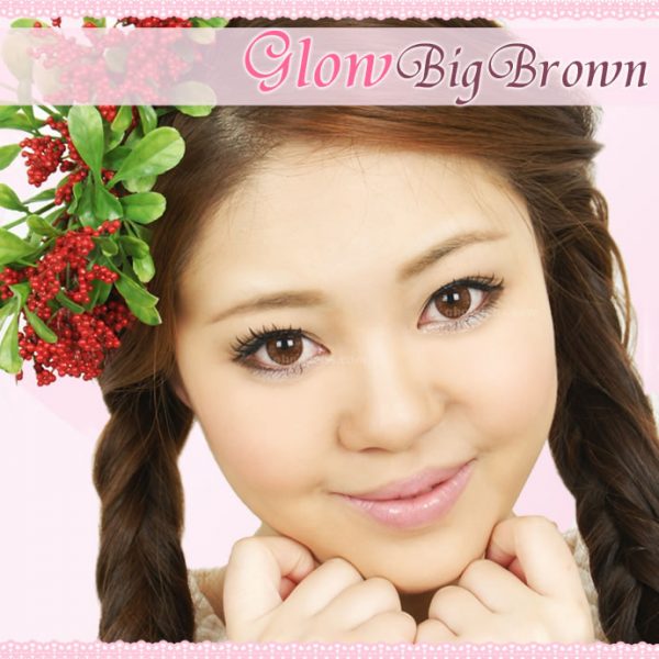 a beautiful girl with Glow Brown (Big) Contact Lenses 03