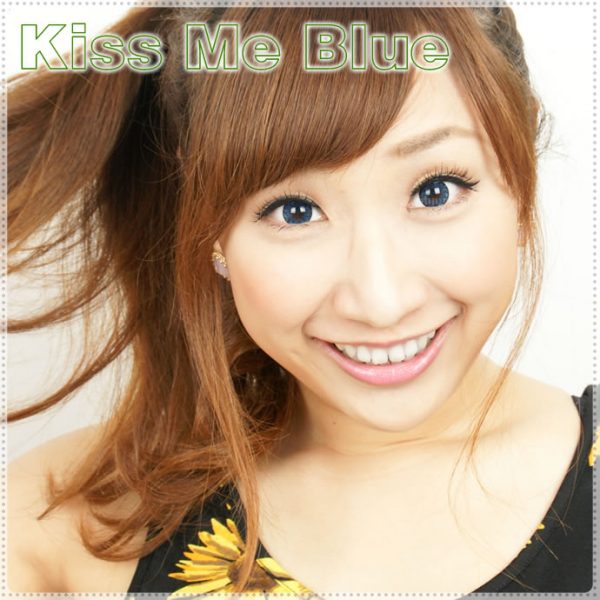 a beautiful girl with Kiss Me Blue Contact Lenses 02