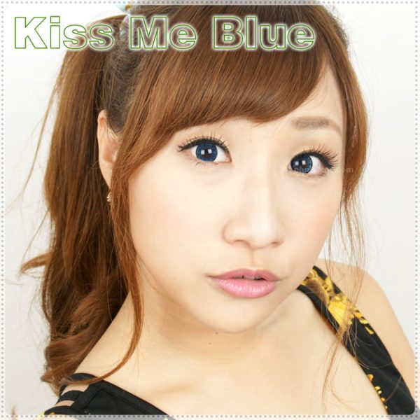 a beautiful girl with Kiss Me Blue Contact Lenses 03