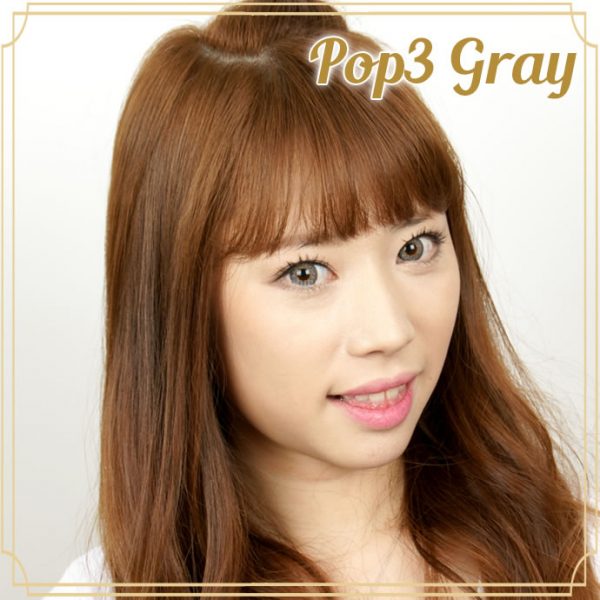 a beautiful girl with Pop 3 Gray Contact Lenses (3 Tone Gray) 03