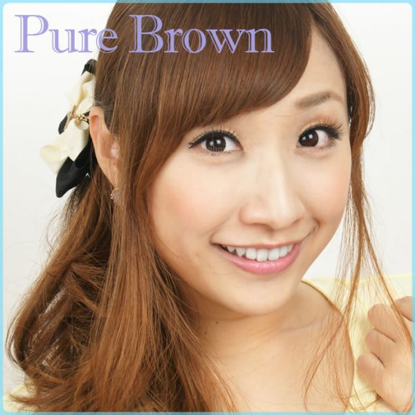 a beautiful girl with Pure Brown Contact Lenses 03