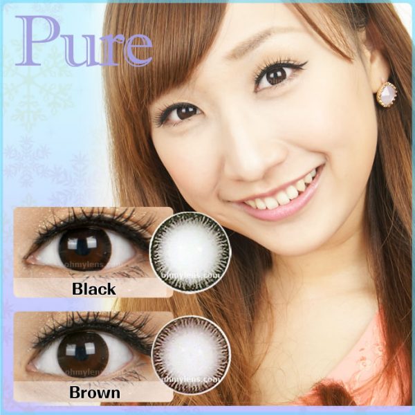a beautiful girl with Pure Brown Contact Lenses 04