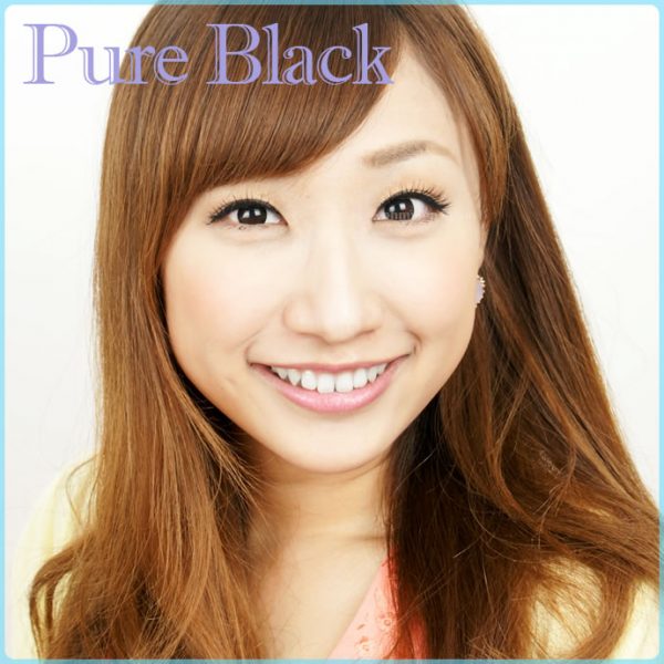 a beautiful girl with Pure Black Contact Lenses 03