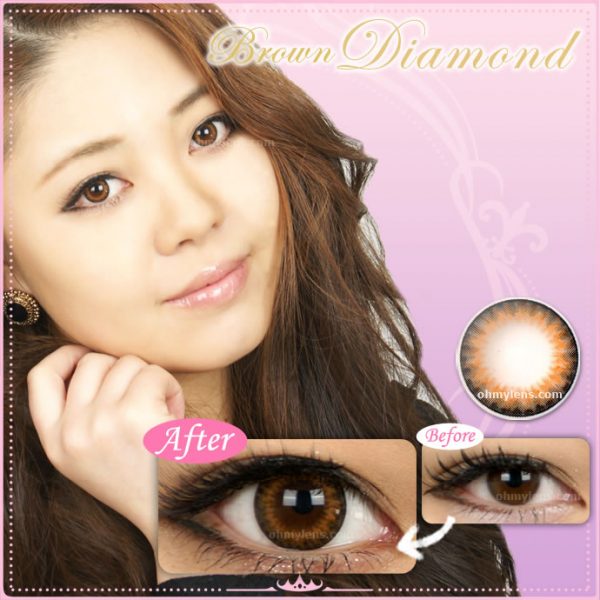 a beautiful girl with Brown Diamond Contact Lenses 01