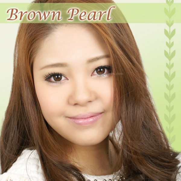 a beautiful girl with Brown Pearl Contact Lenses 02