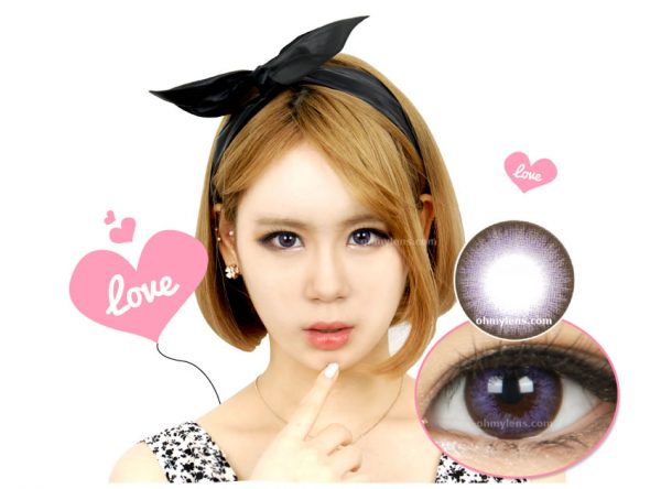 a beautiful girl with chiffon violet contact lenses 01