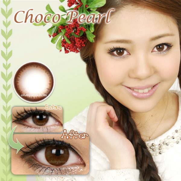 a beautiful girl with Choco Pearl Contact Lenses 02