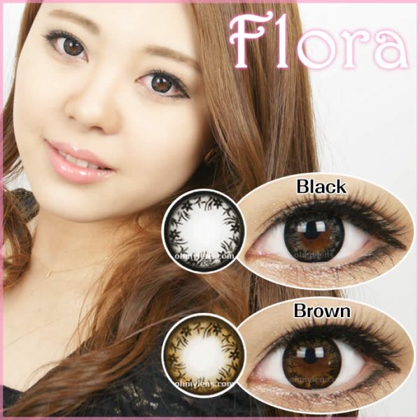 a beautiful girl with Flora Brown Contact Lenses 04