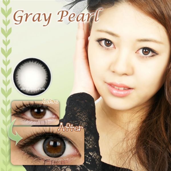 a beautiful girl with gray pearl contact lenses 01