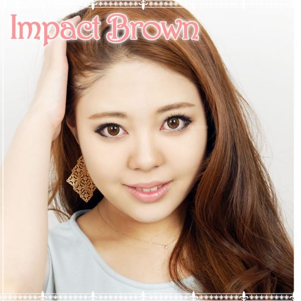 a beautiful girl with Impact Brown Contact Lenses 02