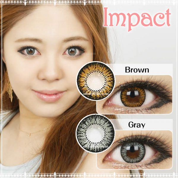 a beautiful girl with Impact Brown Contact Lenses 03