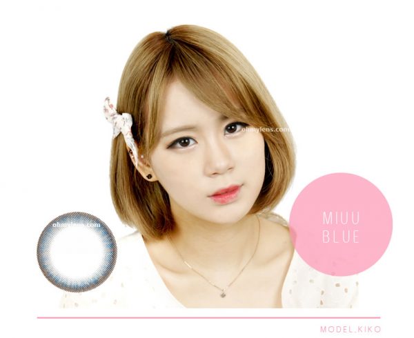 a beautiful girl with Miuu Blue Contact Lenses 02