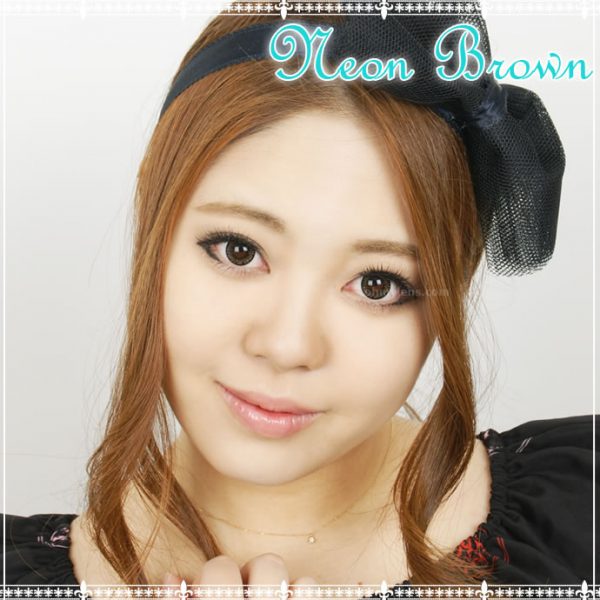 a beautiful girl with Neon Brown Contact Lenses 02