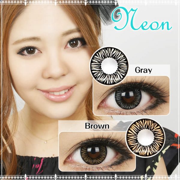 a beautiful girl with Neon Brown Contact Lenses 04