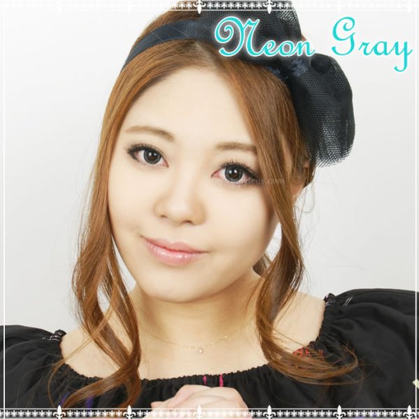 a beautiful girl with Neon Gray Contact Lenses 03