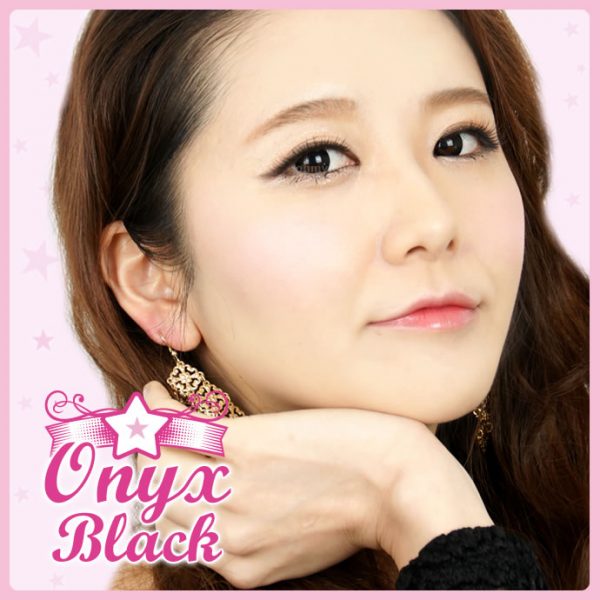 a beautiful girl with Onyx Black Contact Lenses 0