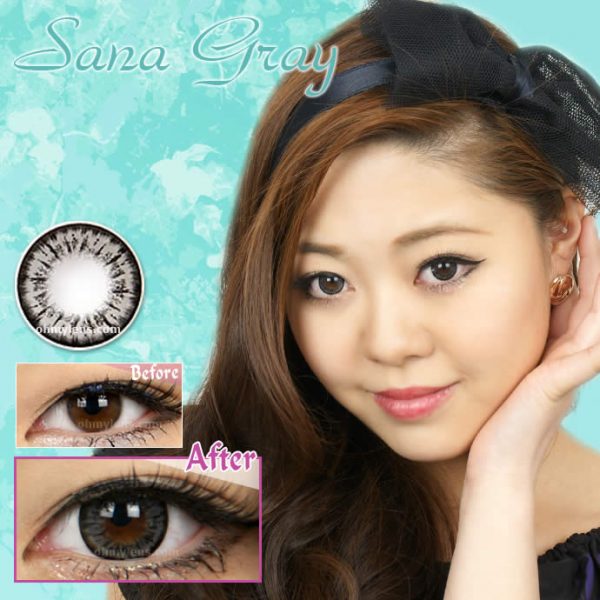 a beautiful girl with sana gray contact lenses 01