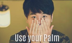 palm on eyes